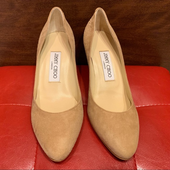 SOLD. JIMMY CHOO Irena suede 65mm round toe pump. - Picture 2 of 8